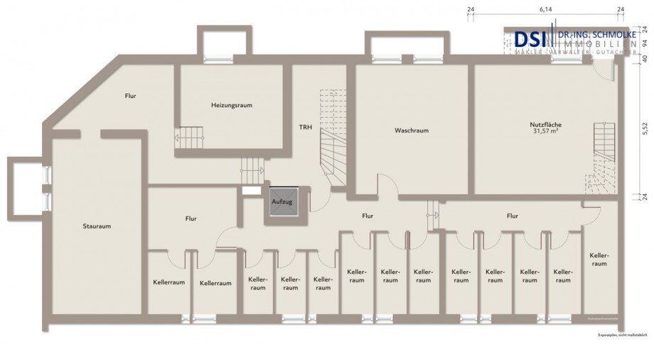 Grundriss UG B�rofl�che K�ln