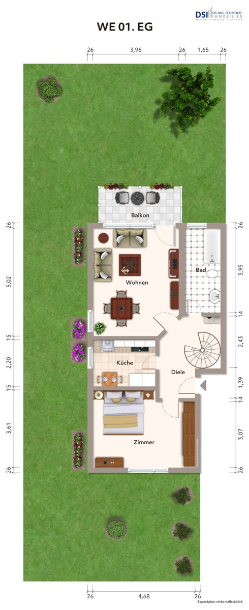 Grundriss EG Etagenwohnung K�ln