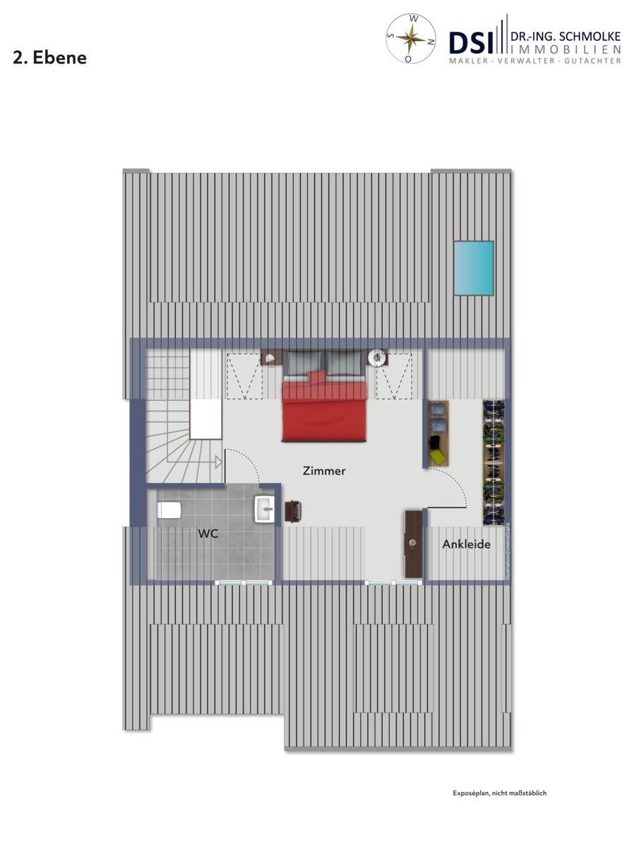 Grundriss - 2. Ebene Maisonettewohnung K�ln / Neustadt-S�d