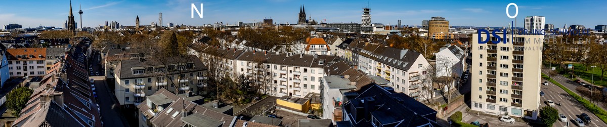 Blick K�che & Schlafzimmer Etagenwohnung K�ln