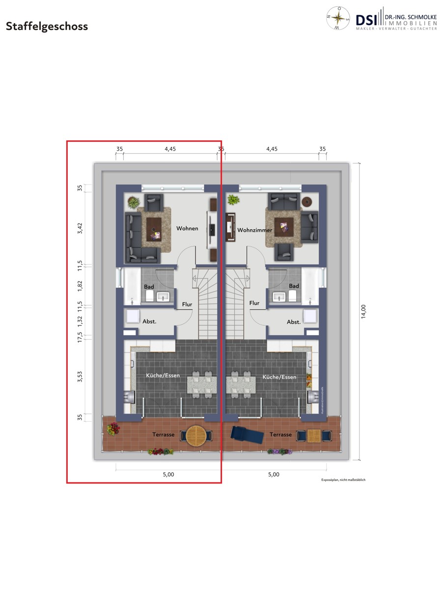 Staffelgeschoss links Maisonettewohnung K�ln / Wahn