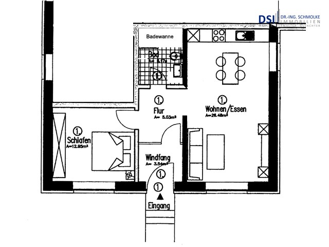 02 Grundri� Erdgeschosswohnung Detmold