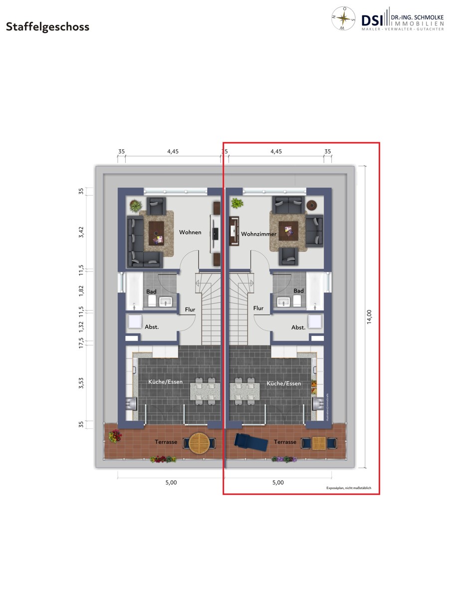 Staffelgeschoss rechts Maisonettewohnung K�ln / Wahn